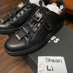 Versus (Versace) Black Leather Sneakers - 8, Men's